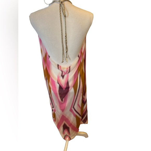 Pool to Party Subtle Luxury Swim Cover Up Dress One Size Halter Neck Low Back - Picture 9 of 13